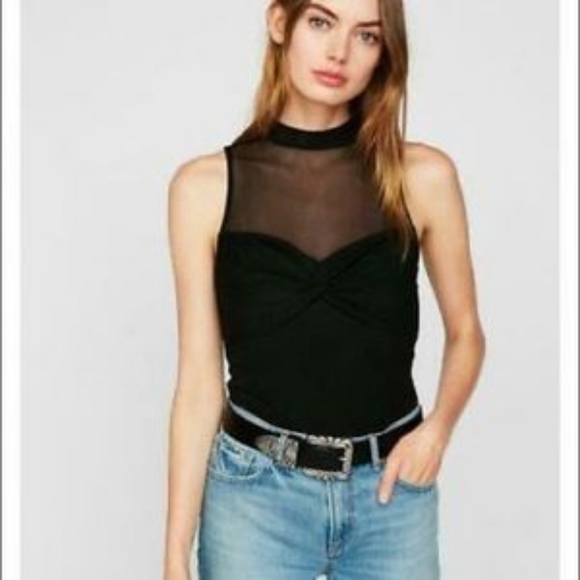 Express high neck, mesh top bodysuit sz M - Picture 10 of 11